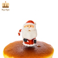 Mini décoration de gâteau de Noël, traîneau du Père Noël, fait main, 6 cm, argile polymère, lumières magiques, certifié, boîte individuelle en PVC