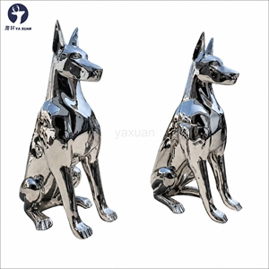 Escultura de Doberman <span class=keywords><strong>Pinscher</strong></span> de Acero Inoxidable 304 316 Pulido a Espejo, de <span class=keywords><strong>Tamaño</strong></span> Real, Moderna, para Decoración de Jardín o Villa - Product Image 6