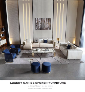 Merek furnitur Italia Sofa kelas atas produsen Sofa bagian mewah krim Sofa bentuk l Sofa kulit untuk ruang tamu - Product Image 2