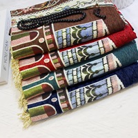 Tapis de prière moderne en chenille polyester personnalisé, motif floral, rembourré, islamique, musulman, pour la maison, le culte, le voyage, le camping, lavable, à prix réduit