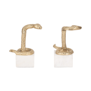 Fermalibri in Metallo a Forma di Serpente su Base in Marmo, Decorazione Artistica per Casa, Biblioteca o Ingresso, Design Moderno - Product Image 5