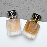 Botol Parfum Kaca Frost Crackle High End 50ml 100ml Kosong dengan Label Custom, Botol Parfum Kaca Silinder Premium Tutup Hitam