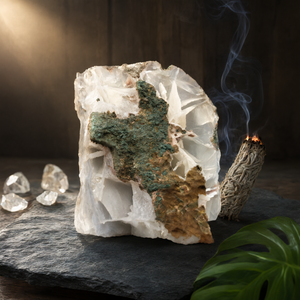 Cristal mineral de bariato blanco natural en forma libre - reiki/energía/chakra/curación - 4 pulgadas y 515 g (1.13 lb) - Product Image 3