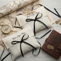Sac enveloppe portable réutilisable en coton écologique personnalisé avec logo pour cosmétiques et petits cadeaux – Vente en gros