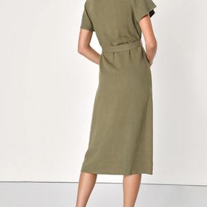 Vestido Midi Elegante de Lino con Botones y Manga Corta para Mujer, de Fabricante - Product Image 2