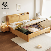 China liefert günstigstes Bett mit individuellem Logo, großer Lagerbestand, sofort lieferbar, neues modisches Schlafzimmermöbel, Holzbett in voller Größe.