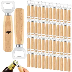 Factory Eco Friendly Custom Heavy Duty Blank Beer Wooden Handle Bottle Opener For Kitchen Wedding Party Bar Home