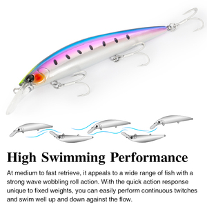 Leurre de pêche rigide en plastique GAMA Japan 2026, 110 mm, 37 g, coulant, pour eau salée, ultra longue portée 80 m, pour achigan et brochet - Product Image 4