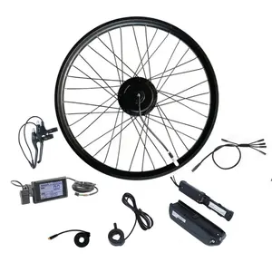 36/48v 250w brushless geard motor front wheel sinewave controller electric bike conversion kit Waterproof Bike Kit