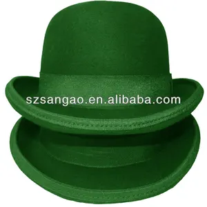 Fedora chapéu de tigela masculino de feltro verde para atacado ou personalização
