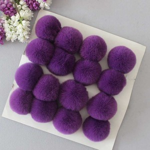 <span class=keywords><strong>Pompon</strong></span> en vraie fourrure de lapin de 6 cm avec boucle élastique pour chapeaux, <span class=keywords><strong>porte</strong></span>-clés et artisanat DIY - Product Image 5