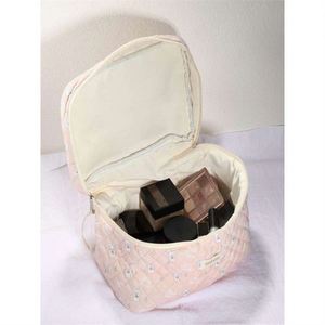 Large Capacity Portable Cosmetics <b>Storage</b> Bag Eco-Friendly Cotton <b>Makeup</b> Bag with Fashionable Zipper Closure Cute New Ins Design - Product Image 5