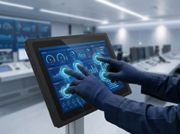 Moniteur tactile industriel mural encastré à double installation, écran LCD anti-poussière et anti-interférence