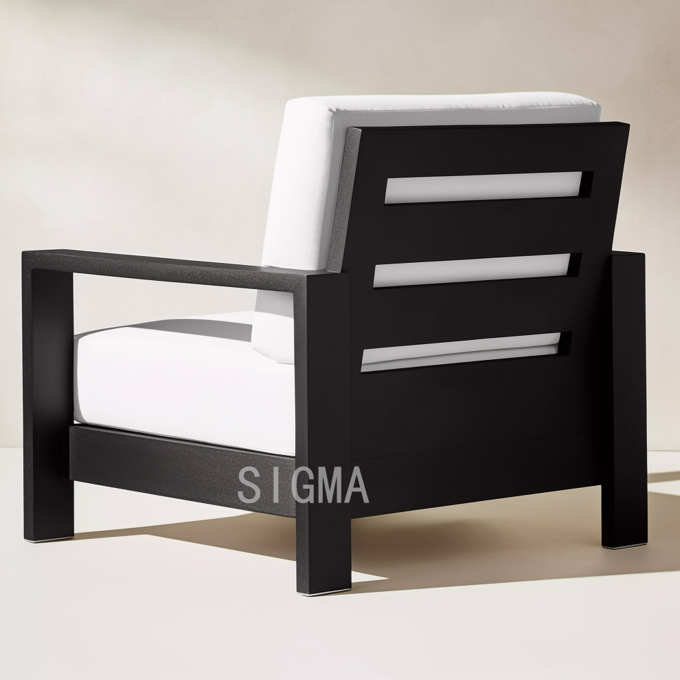 Modern European Outdoor White Aluminium Frame Sofa Set Patio Garden Sofa Furniture