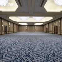 Wolle-Nylon-Mischung Axminster Gewerblicher Projektheißflor Teppich mit Blauem Muster für Konferenzraum und Lobby-Lounge Bodenbelagslösung