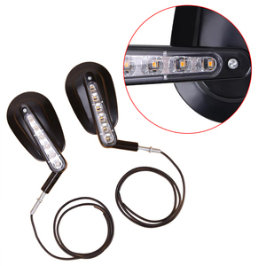 Rétroviseur latéral à large vision en aluminium pour moto Harley 883 1200 Street Glide, rétroviseur rétro avec clignotant LED - Product Image 5