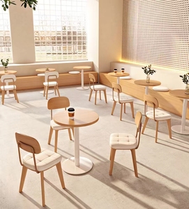 เฟอร์นิเจอร์ร้านอาหารเชิงพาณิชย์ โซฟาบูธ ร้านกาแฟ <span class=keywords><strong>โต๊ะ</strong></span>และเก้าอี้<span class=keywords><strong>ไม้</strong></span> สำหรับใช้ในโรงแรม ร้านเบเกอรี่ ร้านเบอร์เกอร์ - Product Image 4