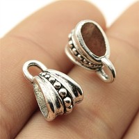 Perle de suspension à picots 16x10mm, grand trou, en alliage d'argent antique, support de pendentif pour bracelet à breloques européen