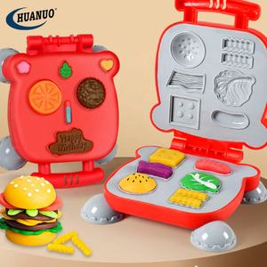 Nouveaux jouets en pâte à <span class=keywords><strong>modeler</strong></span> pour enfants, ensemble de <span class=keywords><strong>cuisine</strong></span> de luxe 55 pièces, machine à nouilles, jouet pour faire des hamburgers, modèle d'outil, ensemble de pâte à <span class=keywords><strong>modeler</strong></span> DIY pour enfants - Product Image 6