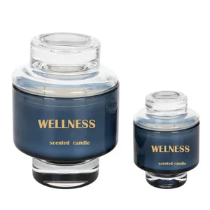 High Quality Decorative Gift Set Frosted Matt Black Luxury Glass Scented Candle