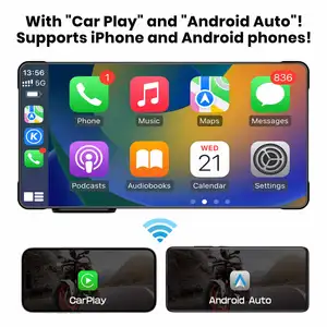 GPS para motocicleta con pantalla Carplay BT de 5 pulgadas, resistente al agua con Android, navegador portátil para moto, sistema GPS para motocicleta Carplay