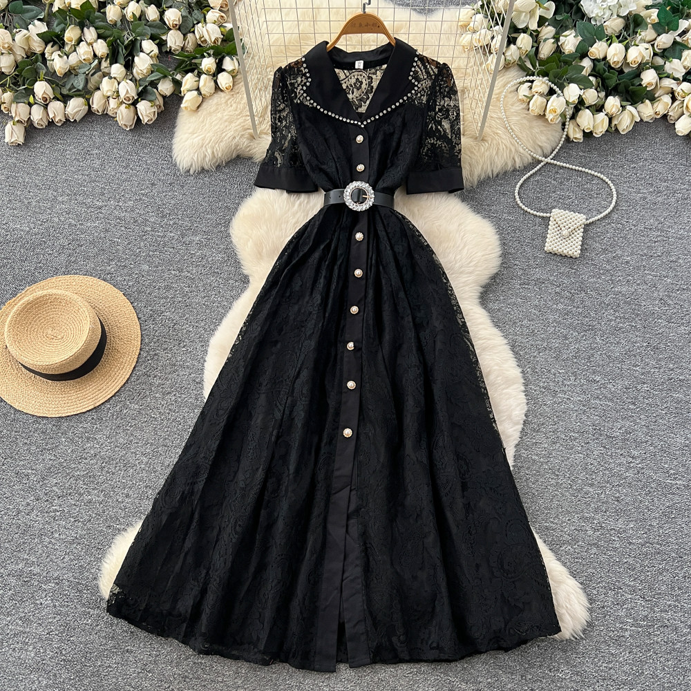 chinese dress ladies Ivory Lace Inset Midi Dress