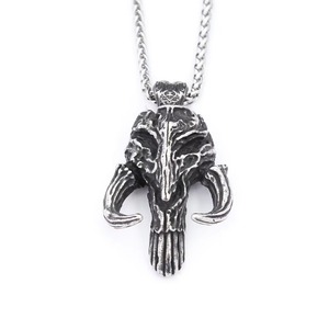 Yunnique – collier avec pendentif squelette en argent tibétain pour hommes, chaîne au design irrégulier, 60cm, bijoux à la mode - Product Image 5