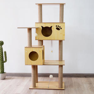 Modern Eco-Friendly <b>Large</b> Cat Tree Jumping Table Nest Scratch Board Wood Climbing <b>Frame</b> Grinding Claw Pillar Stocked Cat - Product Image 2