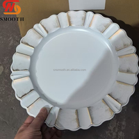 Assiettes de service en plastique noir, écologiques, nouveau design, pour la décoration de table de mariage