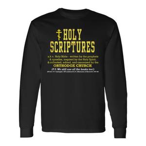 Camiseta de manga larga con diseño de la Biblia de la Iglesia ortodoxa, color negro - Product Image 1