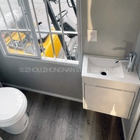 Maison mobile de luxe Zhongnan, maison préfabriquée modulaire, mur en verre, petite maison préfabriquée pliable, conteneur pliable avec toilettes