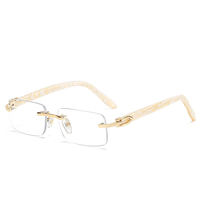 Lunettes de soleil carrées sans monture personnalisées, design tendance, protection UV400, durables, anti-reflets, monture transparente, logo personnalisé