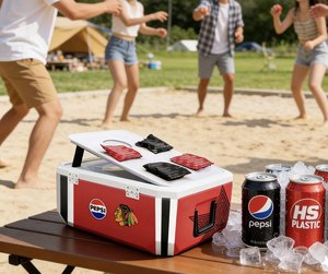 Nevera Portátil de Plástico HS de 35L con Juego de Bean Bag, Caja Refrigeradora para Mantener los Alimentos Frescos, Nevera Rígida con Juegos - Product Image 5