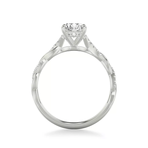 14K solid Gold Twisted <b>Infinity</b> Shank Pave Side oval Cut Lab Grown Diamond Engagement Ring Jewelry IGI certificate for women - Product Image 3