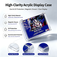 Boîtier de présentation magnétique en acrylique écologique personnalisé XC, résistant aux UV, protection transparente en acrylique, anti-poussière pour cartes TCG, pièce unique
