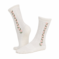 Chaussettes de Pilates antidérapantes de qualité supérieure, chaussettes mi-mollet pour yoga et barre, avec grip en silicone, logo personnalisé, marque privée, OEM