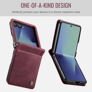 Funda CaseMe <span class=keywords><strong>033</strong></span> para Samsung <span class=keywords><strong>Galaxy</strong></span> Z Flip7 5G, Forro de Piel de Becerro, Microfibra, Bloqueo RFID - Product Image 2