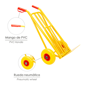 Carretilla de Almacén / Carretilla para Sacos con Pala Plegable, Ruedas Sólidas, Llantas de Plástico - Product Image 3