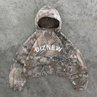 DiZNEW 2026 Ensemble de sweat à capuche pour homme avec impression numérique 3D, technique de lavage vieilli rétro, en pur coton