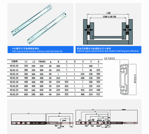 35KG-45KG Smooth <strong>Soft</strong> <strong>Closing</strong> H45 Stainless Steel Ball Bearing 3 Fold Drawer Slide <strong>Rail</strong> For Hotel Home Office School Closet - Product Image 3