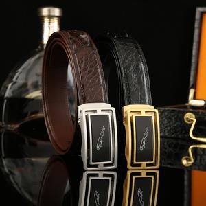 Ceinture formelle classique pour homme en peau de crocodile personnalisée, avec boucle en acier à verrouillage automatique, légère et durable, largeur 3,5 cm - Product Image 3