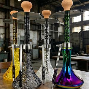 Juego de Cachimba Decorativo con Base de Metal y Vidrio, Pipa para Fumar con Asa y Tubo para Salón o Bar - Product Image 5