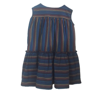 Vestido de Melody con rayas múltiples, orgánico y respetuoso con el medio ambiente, conjuntos de ropa ligera para niñas, tela de algodón orgánico - Product Image 1