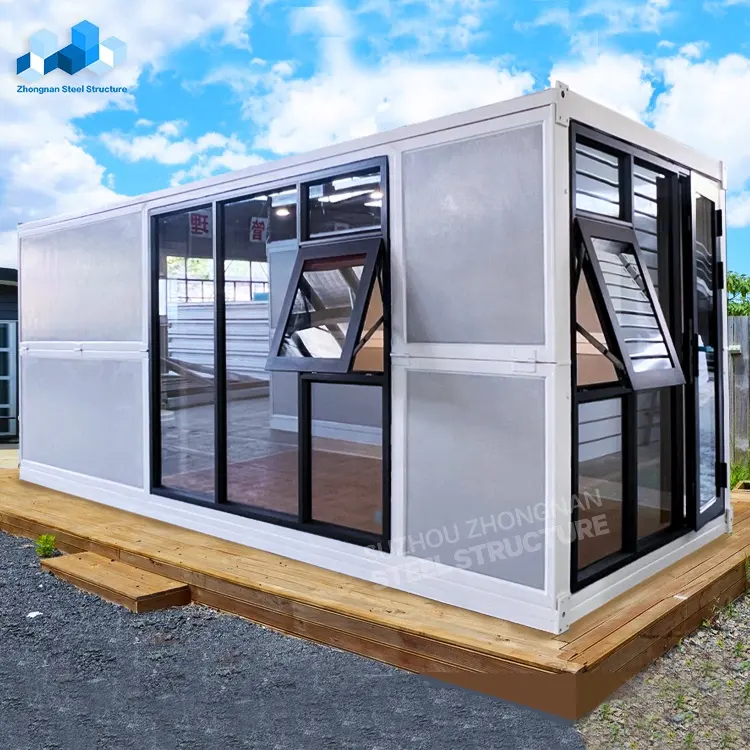 Zhongnan Móvil 20 pies precio barato dormitorio de lujo portátil plegable pequeña casa prefabricada modular prefabricada casa contenedor plegable