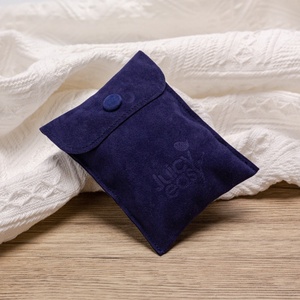 Sobre de gamuza azul grande pequeño impreso con logotipo personalizado, bolsa de gamuza para regalo, bolsa antipolvo - Product Image 6