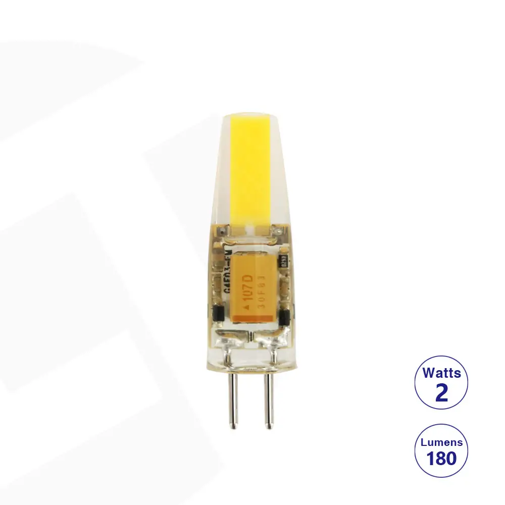 LT104A1 2020ขายร้อนซิลิโคน G4 LED หลอดไฟสีขาว2700K 12V 2W (20W หลอดไฟฮาโลเจนเทียบเท่า) ฐาน Bi-Pin ข้าวโพดหลอดไฟ