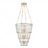Personnalisable Haut Plafond Moderne Escaliers Foyer Lustre Pendentif Lumière Verre Villa Escalier Lumière De Luxe Long Lustre