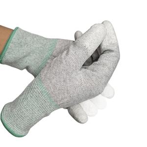 Mediano M Tamaño 8 Fibra de carbono Poliéster ESD PU Top Fit Guantes para uso en laboratorio - Product Image 4