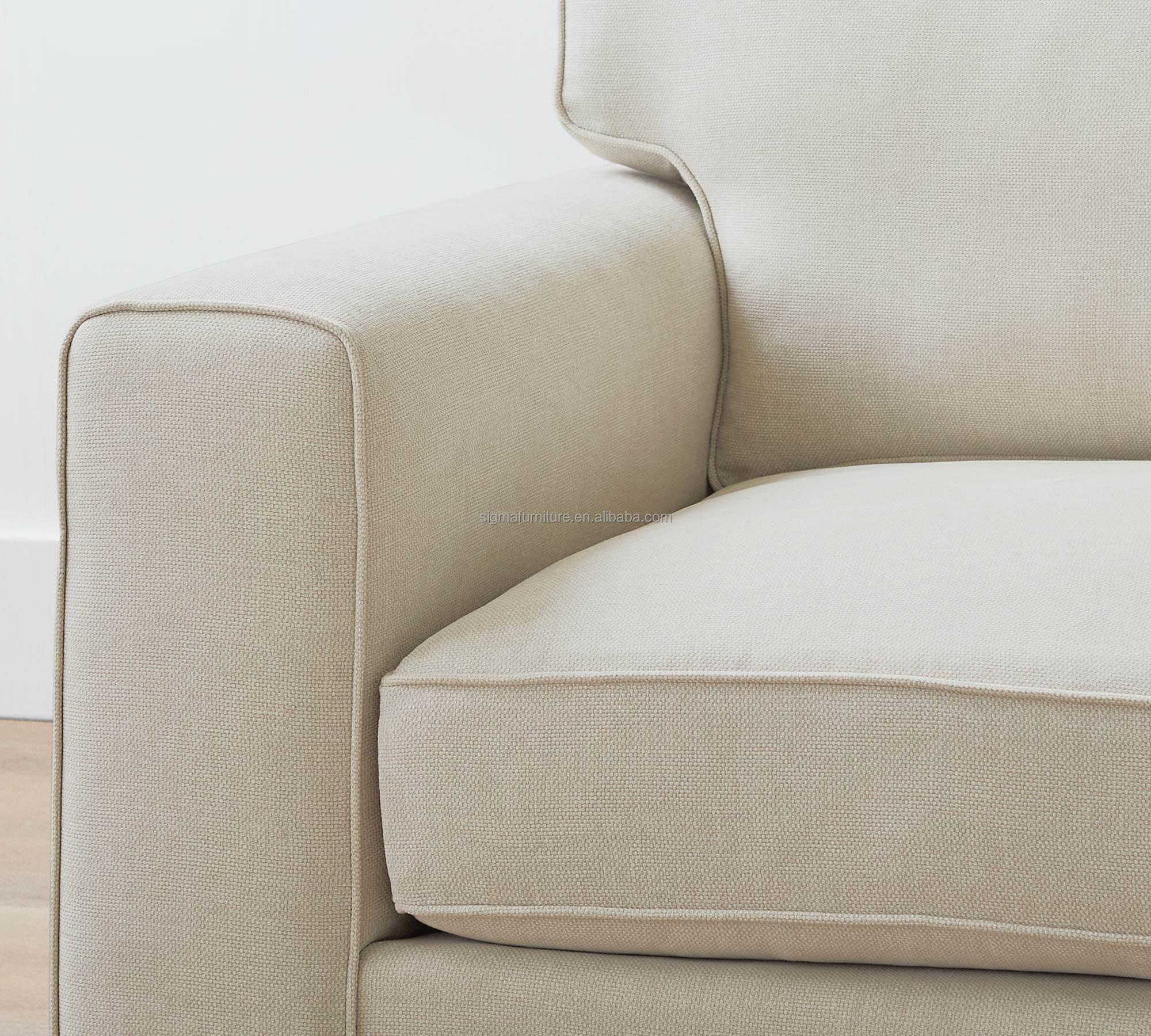 High quality modern customize upholster modern rectangle square armchair love seat sofa