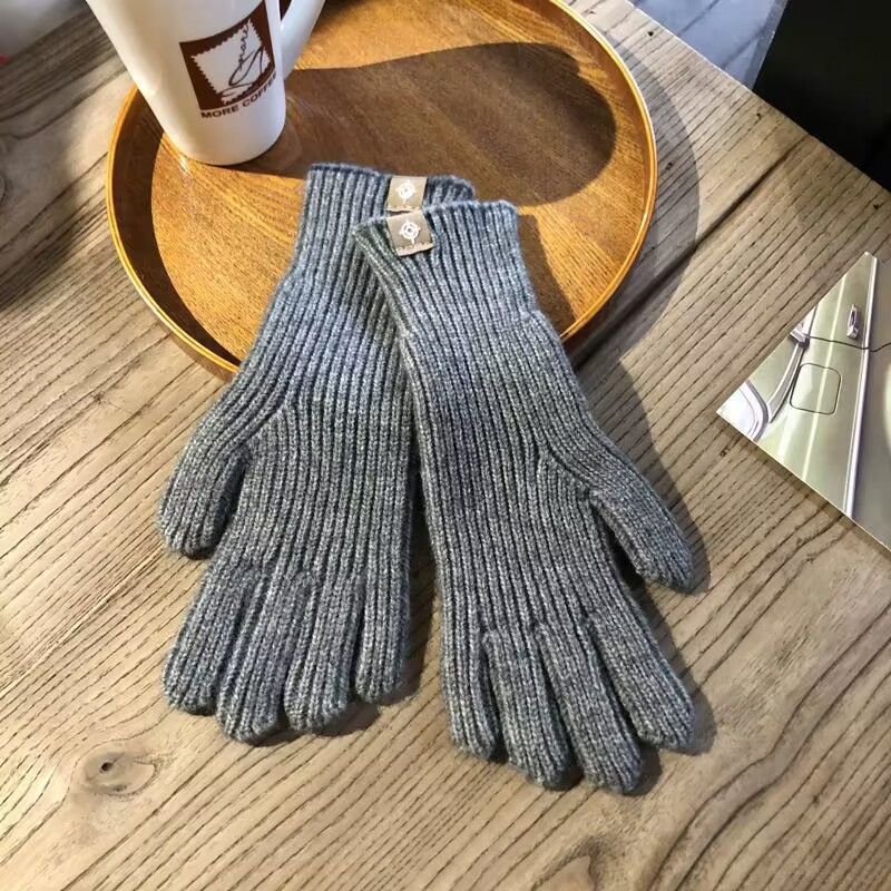 Dark gray long gloves with label - free size